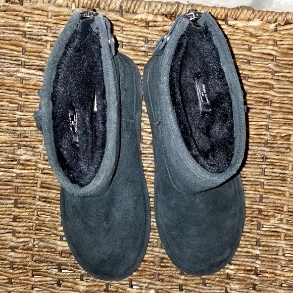 Bjorndal - Josie - BLACK Soft Suede - Leather Winter Boots W/ Faux Fur (Women 6) - Picture 4 of 9